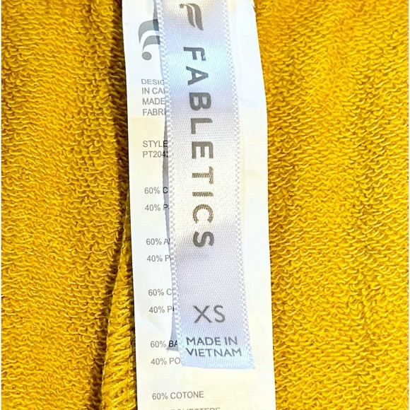 Fabletics Zip Front Pocket Sweat Pants/Joggers in Bright Yellow Sz XS - Picture 10 of 12